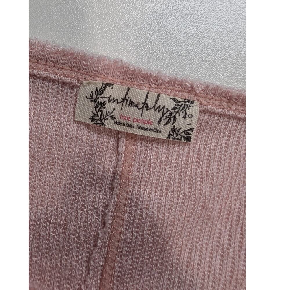 Free‎ People Bodysuit Womens Large Light Pink Henley Long Sleeve - Picture 4 of 9